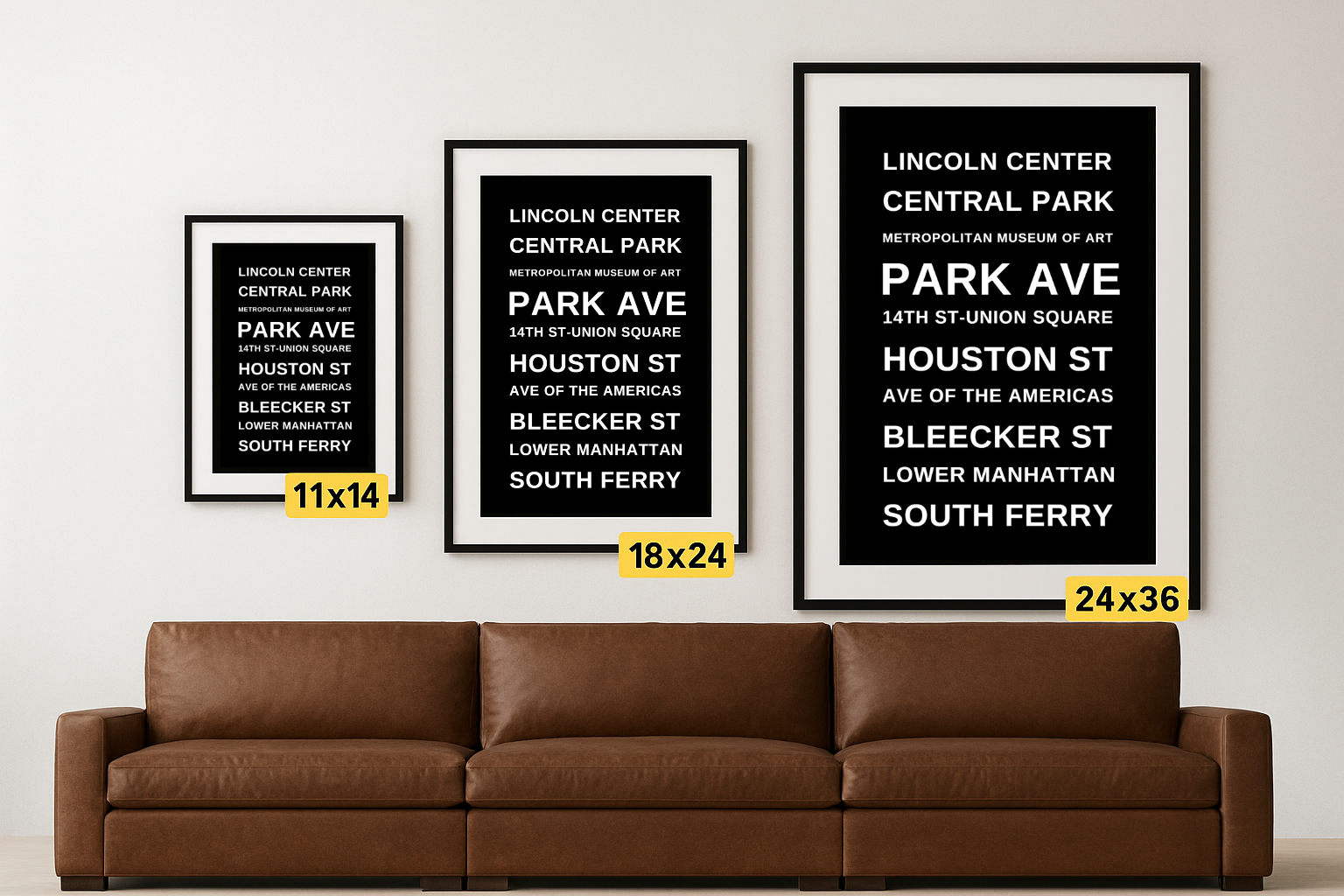 Framed NYC Subway Line Print Preview