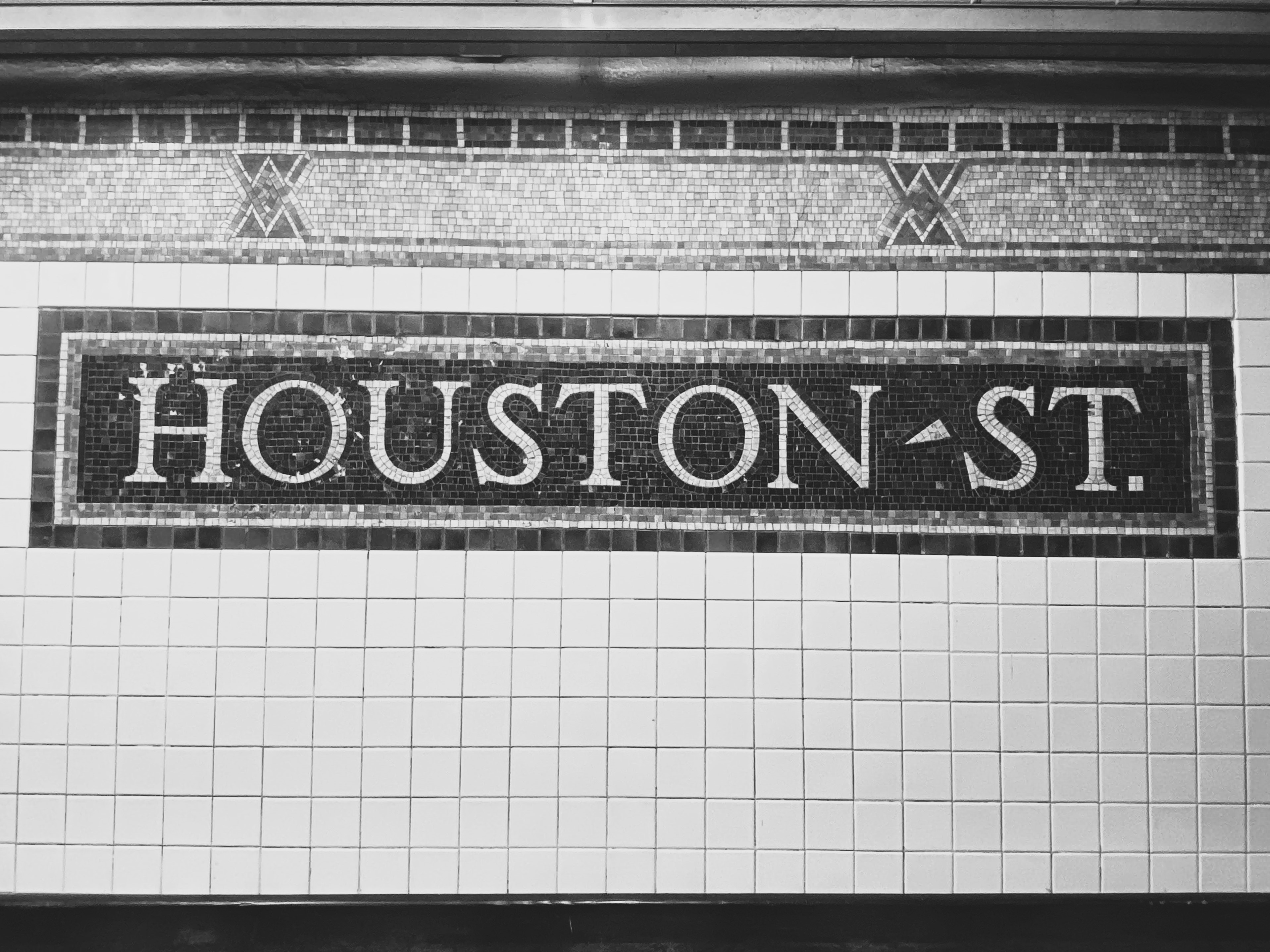 Houston Street Mosaic Subway Sign
